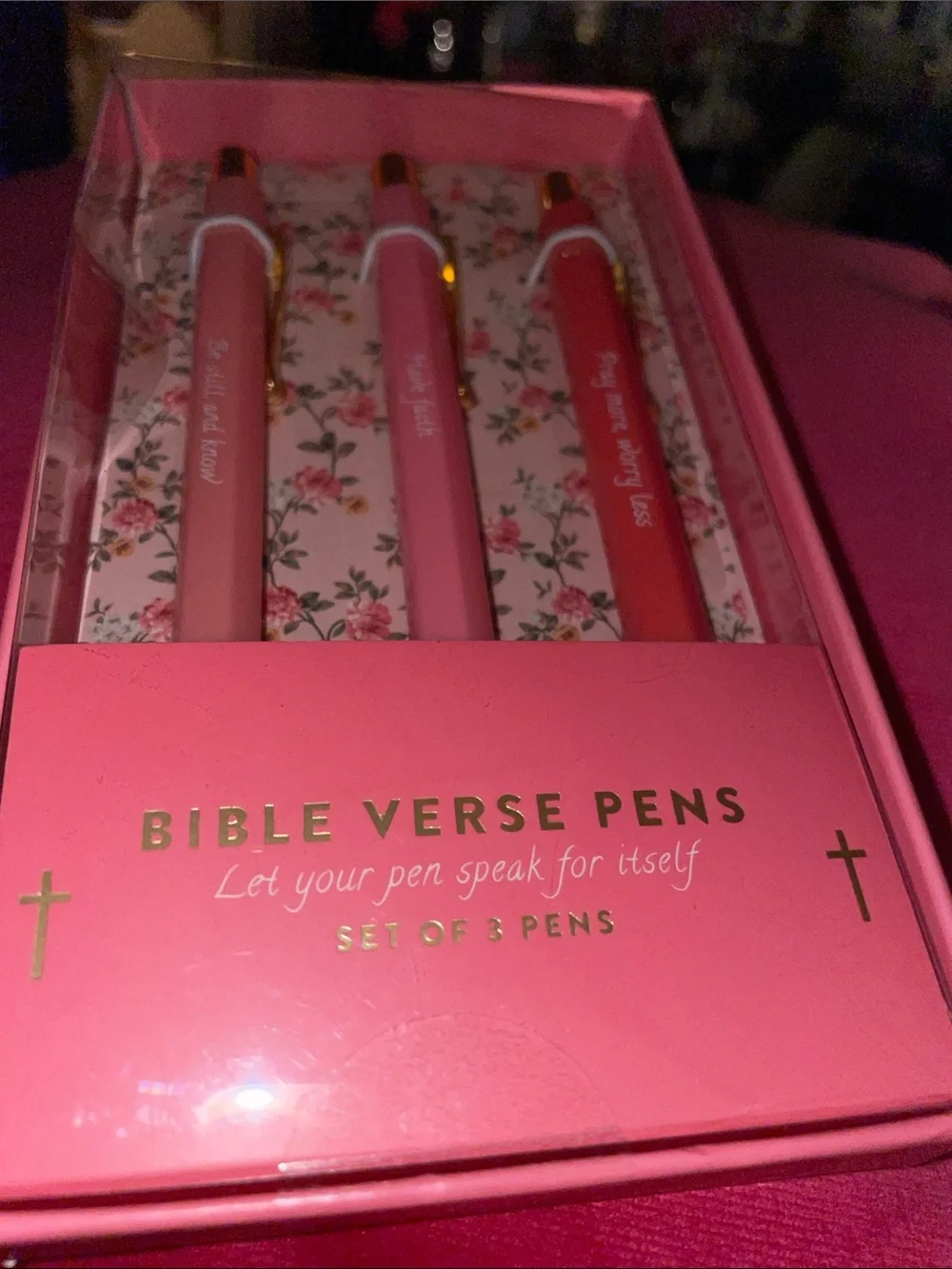 Bible Verse Pens Set - Pink Trio